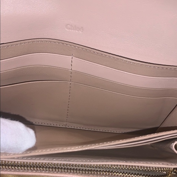 Chloe Powder Light Pink Leather Wallet Gold Hardware - Picture 15 of 16